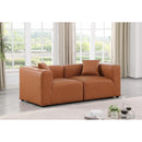  Manufacturer Color_Cognac -- Cube 72" Cognac Vegan Leather Upholstered 2 pc Modular Loveseat IMAGE 2