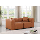 Meridian Cube Cognac Vegan Leather Modular Sofa IMAGE 2