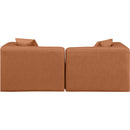  Manufacturer Color_Cognac -- Cube 72" Cognac Vegan Leather Upholstered 2 pc Modular Loveseat IMAGE 3