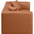  Manufacturer Color_Cognac -- Cube 72" Cognac Vegan Leather Upholstered 2 pc Modular Loveseat IMAGE 5