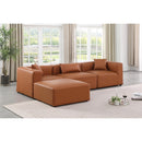  Manufacturer Color_Cognac -- Cube 108" Cognac Vegan Leather Upholstered 4 pc Modular Sectional IMAGE 2