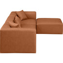  Manufacturer Color_Cognac -- Cube 108" Cognac Vegan Leather Upholstered 4 pc Modular Sectional IMAGE 5