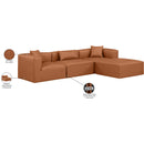  Manufacturer Color_Cognac -- Cube 108" Cognac Vegan Leather Upholstered 4 pc Modular Sectional IMAGE 9