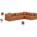 Meridian Cube Cognac Vegan Leather Modular Sectional IMAGE 10