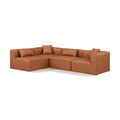  Manufacturer Color_Cognac -- Cube 108" Cognac Vegan Leather Upholstered 4 pc Modular Sectional IMAGE 1
