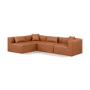  Manufacturer Color_Cognac -- Cube 108" Cognac Vegan Leather Upholstered 4 pc Modular Sectional IMAGE 1