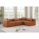  Manufacturer Color_Cognac -- Cube 108" Cognac Vegan Leather Upholstered 4 pc Modular Sectional IMAGE 2