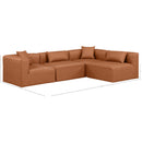 Meridian Cube Cognac Vegan Leather Modular Sectional IMAGE 9