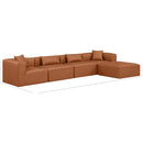  Manufacturer Color_Cognac -- Cube 144" Cognac Vegan Leather Upholstered 5 pc Modular Sectional IMAGE 8