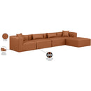 Meridian Cube Cognac Vegan Leather Modular Sectional IMAGE 9