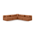  Manufacturer Color_Cognac -- Cube 108" Cognac Vegan Leather Upholstered 5 pc Modular Sectional IMAGE 1