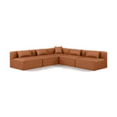  Manufacturer Color_Cognac -- Cube 108" Cognac Vegan Leather Upholstered 5 pc Modular Sectional IMAGE 1