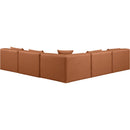  Manufacturer Color_Cognac -- Cube 108" Cognac Vegan Leather Upholstered 5 pc Modular Sectional IMAGE 3