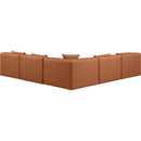 Meridian Cube Cognac Vegan Leather Modular Sectional IMAGE 3