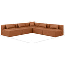Meridian Cube Cognac Vegan Leather Modular Sectional IMAGE 8