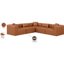  Manufacturer Color_Cognac -- Cube 108" Cognac Vegan Leather Upholstered 5 pc Modular Sectional IMAGE 10