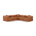  Manufacturer Color_Cognac -- Cube 108" Cognac Vegan Leather Upholstered 5 pc Modular Sectional IMAGE 1