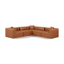  Manufacturer Color_Cognac -- Cube 108" Cognac Vegan Leather Upholstered 5 pc Modular Sectional IMAGE 1