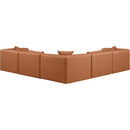  Manufacturer Color_Cognac -- Cube 108" Cognac Vegan Leather Upholstered 5 pc Modular Sectional IMAGE 3