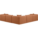 Meridian Cube Cognac Vegan Leather Modular Sectional IMAGE 3