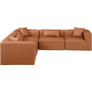  Manufacturer Color_Cognac -- Cube 108" Cognac Vegan Leather Upholstered 5 pc Modular Sectional IMAGE 4
