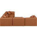 Meridian Cube Cognac Vegan Leather Modular Sectional IMAGE 5