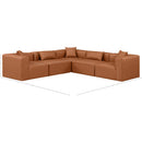  Manufacturer Color_Cognac -- Cube 108" Cognac Vegan Leather Upholstered 5 pc Modular Sectional IMAGE 9