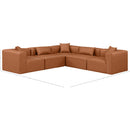 Meridian Cube Cognac Vegan Leather Modular Sectional IMAGE 9