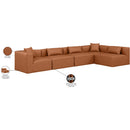  Manufacturer Color_Cognac -- Cube 144" Cognac Vegan Leather Upholstered 5 pc Modular Sectional IMAGE 10