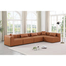Meridian Cube Cognac Vegan Leather Modular Sectional IMAGE 2