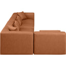  Manufacturer Color_Cognac -- Cube 144" Cognac Vegan Leather Upholstered 5 pc Modular Sectional IMAGE 5