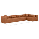  Manufacturer Color_Cognac -- Cube 144" Cognac Vegan Leather Upholstered 5 pc Modular Sectional IMAGE 9