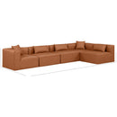 Meridian Cube Cognac Vegan Leather Modular Sectional IMAGE 9