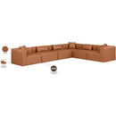  Manufacturer Color_Cognac -- Cube 144" Cognac Vegan Leather Upholstered 6 pc Modular Sectional IMAGE 10