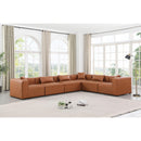  Manufacturer Color_Cognac -- Cube 144" Cognac Vegan Leather Upholstered 6 pc Modular Sectional IMAGE 2