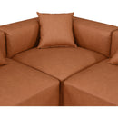  Manufacturer Color_Cognac -- Cube 144" Cognac Vegan Leather Upholstered 6 pc Modular Sectional IMAGE 7