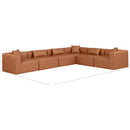 Meridian Cube Cognac Vegan Leather Modular Sectional IMAGE 9