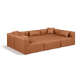  Manufacturer Color_Cognac -- Cube 108" Cognac Vegan Leather Upholstered 6 pc Modular Sectional IMAGE 1