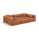 Manufacturer Color_Cognac -- Cube 108" Cognac Vegan Leather Upholstered 6 pc Modular Sectional IMAGE 1