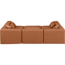  Manufacturer Color_Cognac -- Cube 108" Cognac Vegan Leather Upholstered 6 pc Modular Sectional IMAGE 3