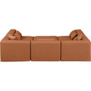 Meridian Cube Cognac Vegan Leather Modular Sectional IMAGE 3