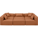  Manufacturer Color_Cognac -- Cube 108" Cognac Vegan Leather Upholstered 6 pc Modular Sectional IMAGE 4