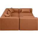  Manufacturer Color_Cognac -- Cube 108" Cognac Vegan Leather Upholstered 6 pc Modular Sectional IMAGE 5