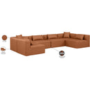  Manufacturer Color_Cognac -- Cube 144" Cognac Vegan Leather Upholstered 6 pc Modular Sectional IMAGE 9