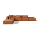 Meridian Cube Cognac Vegan Leather Modular Sectional IMAGE 1