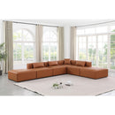  Manufacturer Color_Cognac -- Cube 144" Cognac Vegan Leather Upholstered 6 pc Modular Sectional IMAGE 2