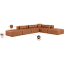  Manufacturer Color_Cognac -- Cube 144" Cognac Vegan Leather Upholstered 6 pc Modular Sectional IMAGE 9