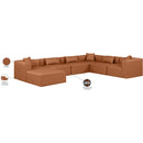  Manufacturer Color_Cognac -- Cube 144" Cognac Vegan Leather Upholstered 7 pc Modular Sectional IMAGE 10