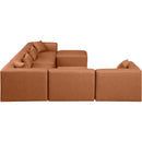  Manufacturer Color_Cognac -- Cube 144" Cognac Vegan Leather Upholstered 7 pc Modular Sectional IMAGE 4