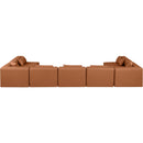 Meridian Cube Cognac Vegan Leather Modular Sectional IMAGE 3